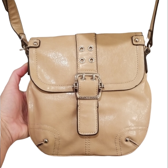 Franco Sarto Handbags - Franco Sarto Crossbody Neutral Tan Beige Vegan Leather 9"x9" Matching Coin Purse